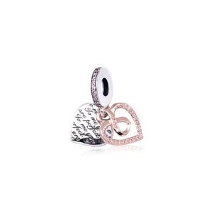 Pandora Two-tone Infinity Heart Double Dangle Charm